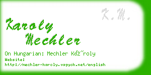 karoly mechler business card